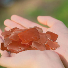 15 OZ Man-Made Sea Glass for Crafts, Coral Amber, Vase Filler Decor