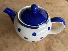Whittard England Brand New Clipper Tea Pot Blue Spot Hand Painted