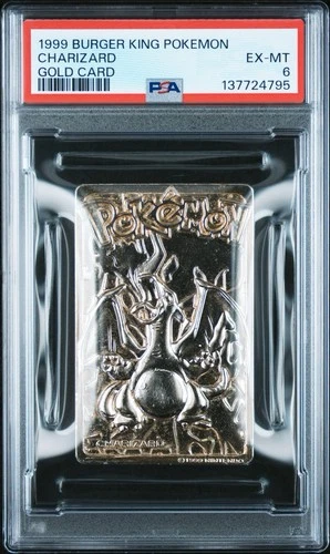 Charizard Pokemon Card Burger King 23K Gold Plated Promo Nintendo WOTC PSA 6