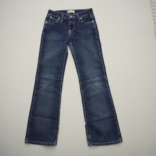 Wrangler Girls Youth Bootcut Jeans Size 10 Blue Denim Western Stretch 24x27.5 