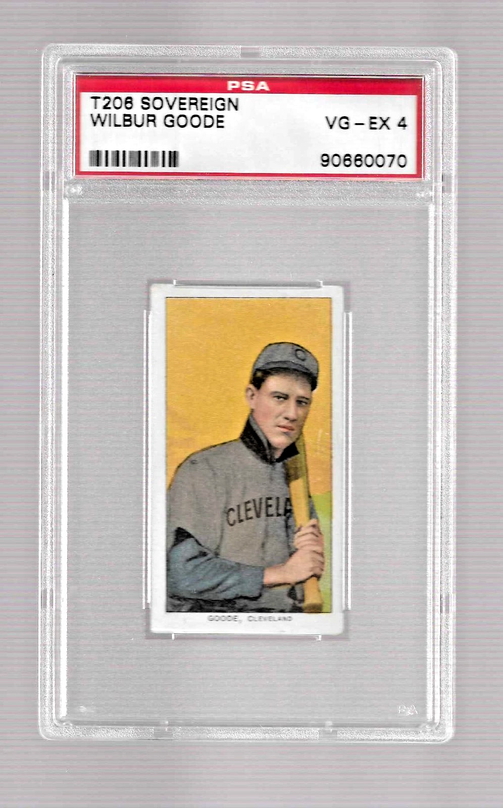 1909 T206 SOVEREIGN 350 TOBACCO BASEBALL CARD WILBUR GOODE PSA 4 NQ CLEVELAND
