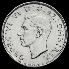 1945 George VI Silver Two Shilling Coin / Florin, EF #2