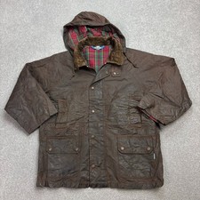 Wax Jacket Kids Size 10 Brown Hunting Country Outdoors Waterproof Coat Youth 