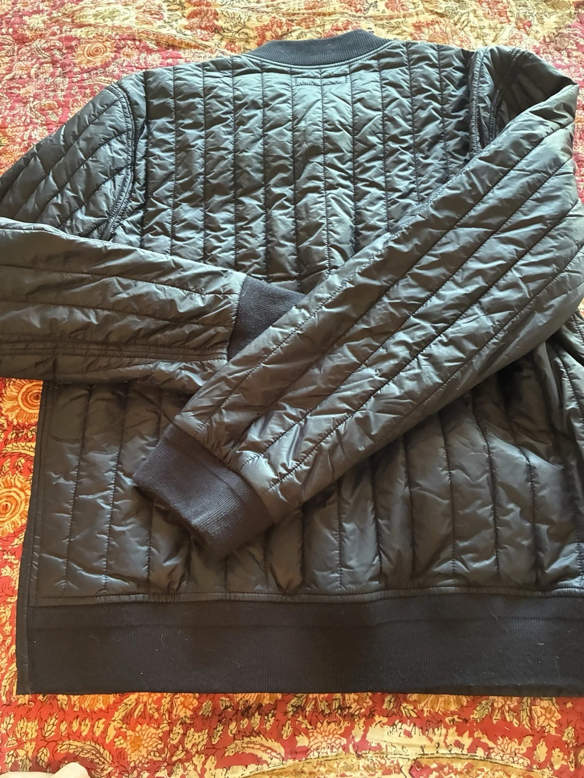 Polo Ralph Lauren Men's Navy Quilted Snap Button Baseball Jacket Medium - product detail image 5