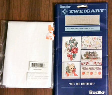 2 cross stitch fabrics - Zweigart 28 ct raw linen cashel  evenweave 28 count