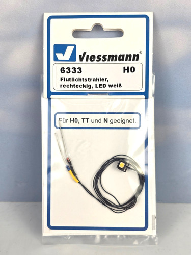 (8570) Proyector Viessmann H0 6333, rectangular, LED blanco nuevo y embalaje original | Condition: Neu