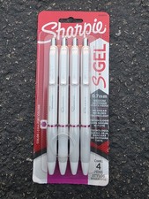 Bolígrafos de gel Sharpie S-Gel 0,7 mm punto medio 4 unidades perla blanco baya rosa NUEVO