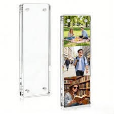 Cornice acrilica minimalista magnetica per foto frigo doppio display 2,6 x 3,7 pollici