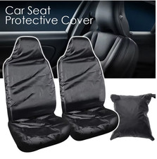 2X Universal Black Heavy Duty Car Van Front Waterproof Seat Covers Protectors UK