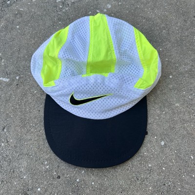 Vintage Nike Mesh Panel Hat Cap White Black Neon Tailwind Volleyball Eminem 90s