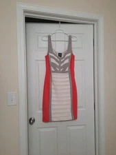 Jax Women's Size 12 Sleeveless Sheath Silhouette Coral Classy Party Dress