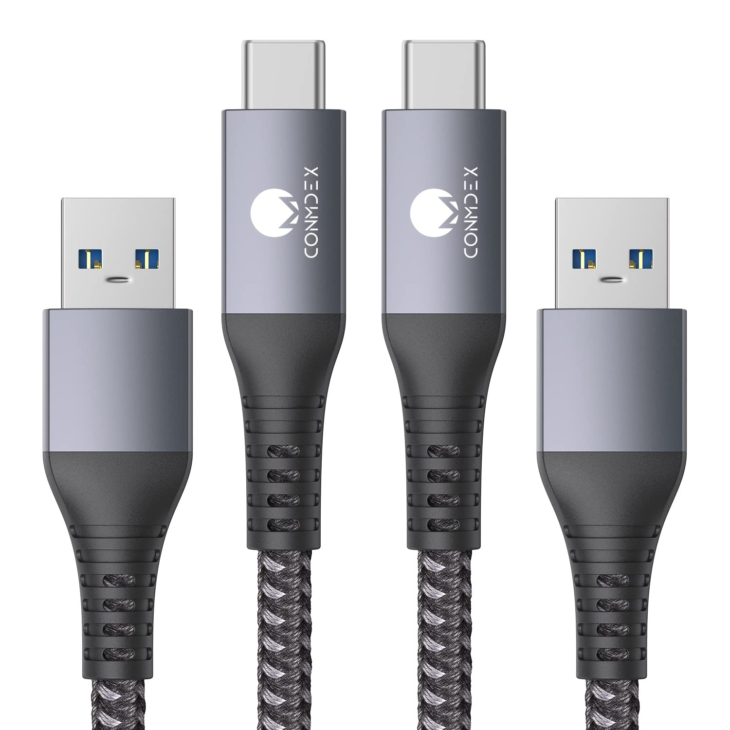 10ft USB-C to USB-A 3.1 Gen 2 Cable 10Gbps Fast Charging 2-Pack for Android Auto-image