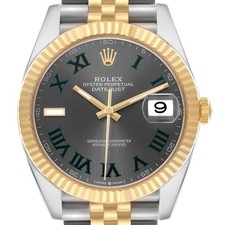 Rolex Datejust 41 Steel Yellow Gold Wimbledon Dial Mens Watch 126333