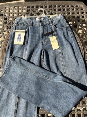 Size 7 Rise Supply CO. wide leg, cuffed denim jeans (Brand New With Tags)