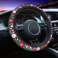 Cute Flower Steering Wheel Cover 15 Inches Neoprene Anti-slip Flowers Floral Cute Flower Steering Wheel Cover 15 Inches Neoprene Anti-slip Flowers Floral
