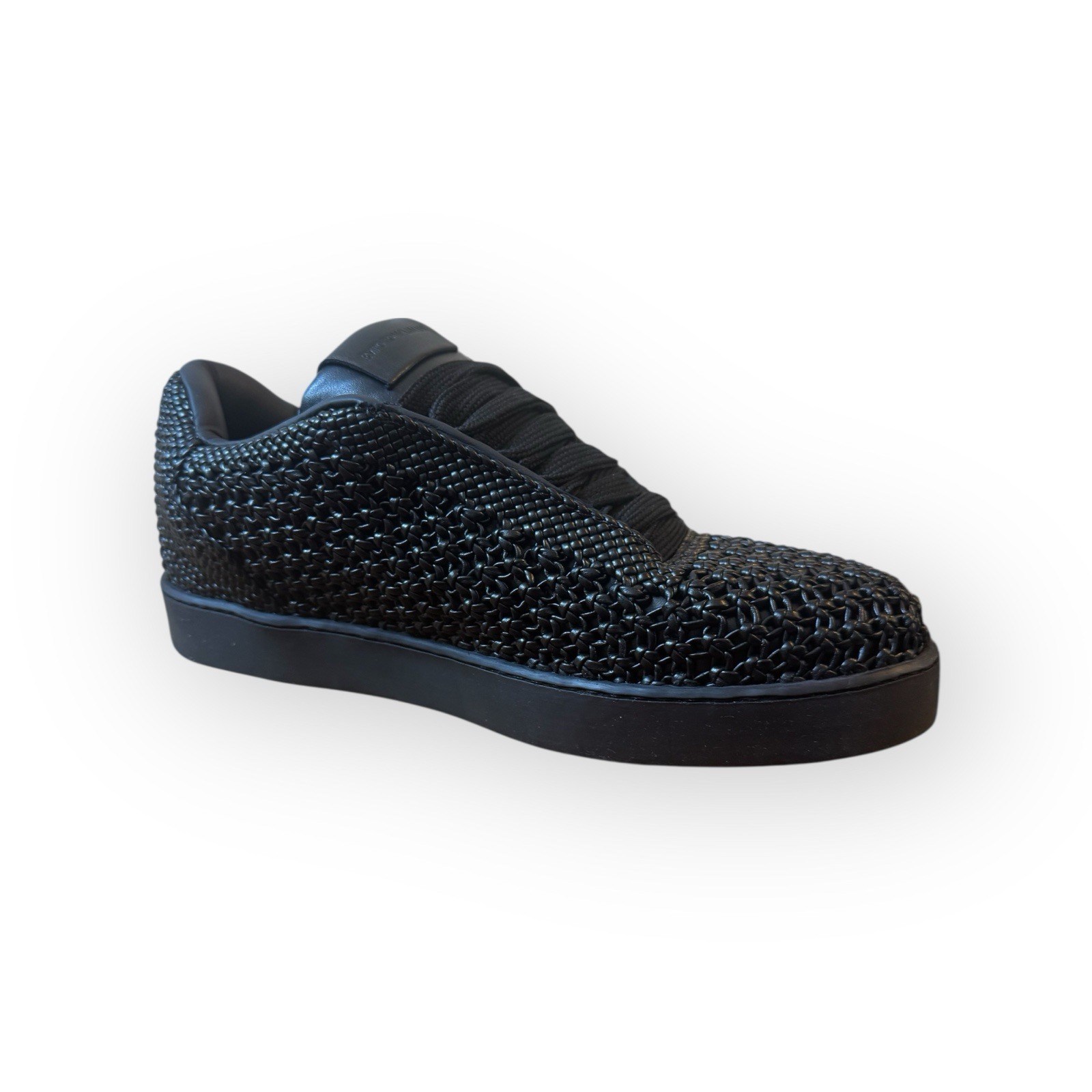 Emporio Armani Special Edition Woven Leather Trainers Black Size 44 image 7