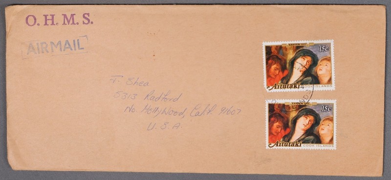 Mayfairstamps Aitutaki 1970s Official to North Hollywood CA cover cca_11735