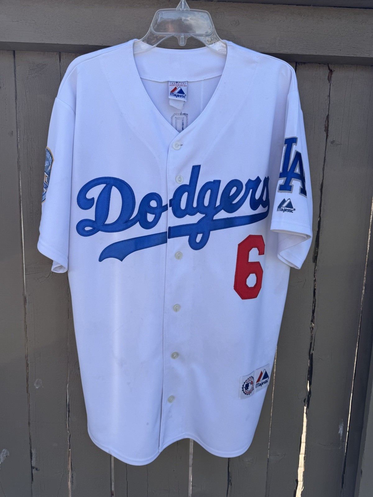 Vintage Los Angeles LA Dodgers Joe Torre #6 Majestic 50th Anniversary Jersey XL