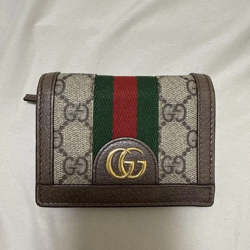 Portefeuille Gucci Ophidia bi pli GG Supreme authentique Japon d'occasion