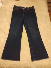 New Look Dark Blue Slightly Flared Crop Jeans Size 10