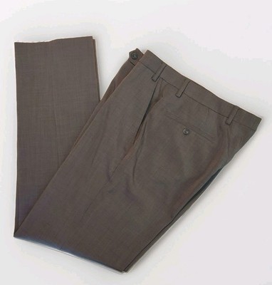 Michael Kors Men's Dress Pants 36x31 Gray/Taupe Stretch Office Work Trousers