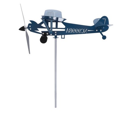 Airplane Weathervane Decorative Wind Sculpture 3D Metal Windmill For Outdoor SET