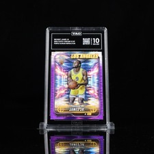 24-25 Topps Chrome Bronny James Jr Rookie Purple Sonar Refractor 201/275 TAG 10