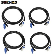 4Pcs SHEHDS 3m DMX Cable 3pin out and in Powercon Cable Wire Stage Par Light