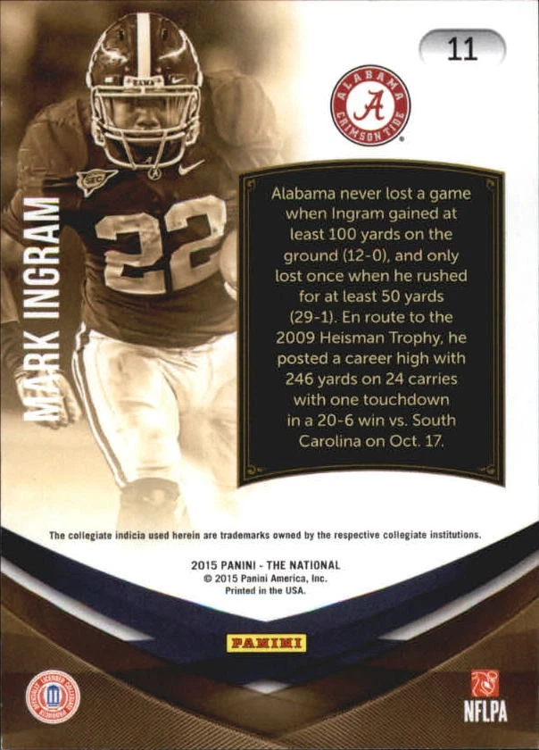 2015 Panini National Convention College Legends #11 Mark Ingram - FB - Image 2 of 2