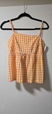 J.CREW Orange/White Gingham Square Neck Tie-F...