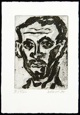 Kunst in der DDR, 1989. Radierung Jürgen WENZEL (1950-2023 D), handsigniert - Bild 1 von 3