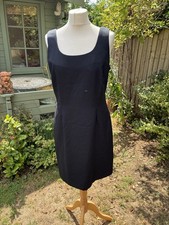 VINTAGE 90's BLACK SLEEVELESS SHIFT DRESS CLASSIC WOMAN 12 14