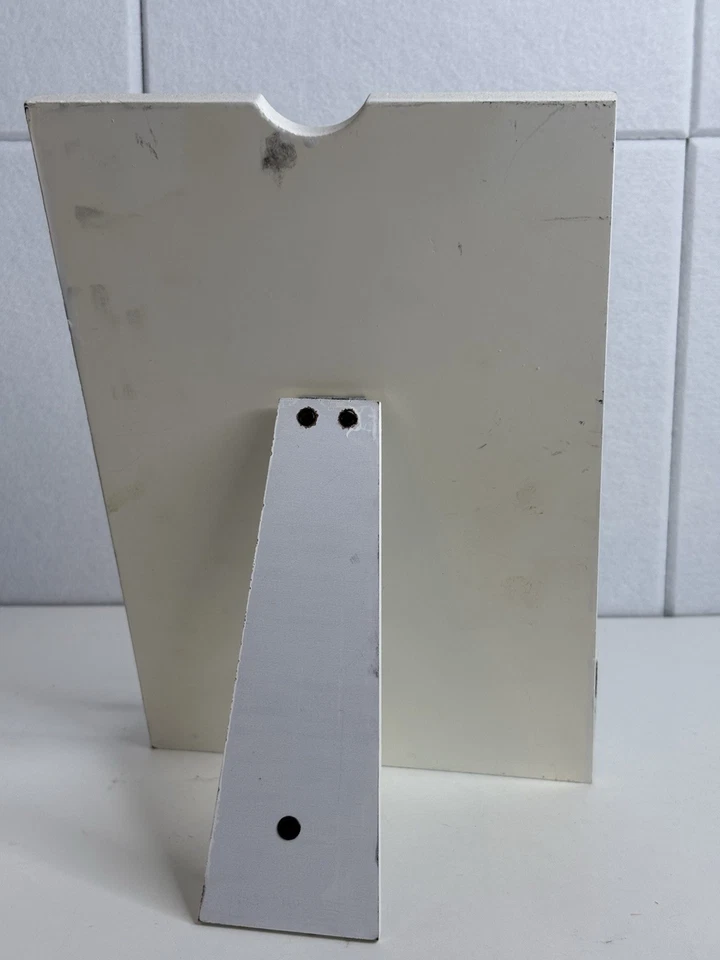 Soporte para libro de cocina con tenedor cuchillo cuchara rústico blanco se pliega para almacenamiento Foto 4 de 4