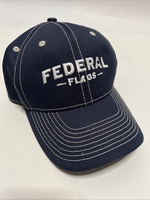 Outdoor Cap Federal Flags Baseball Hat Hook & Loop Back One Sz Navy White Stitch