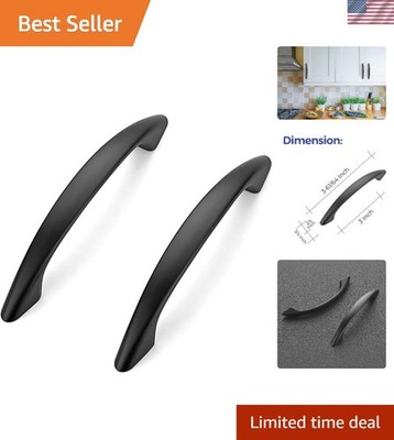 Elegant Matte Black 3-Inch Cabinet Pulls - Durable Stainless Steel Handles