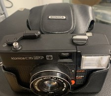 Konica C35 efp Compact 35mm Film Camera 38mm F4 Lens & Flash. Case.  Vintage