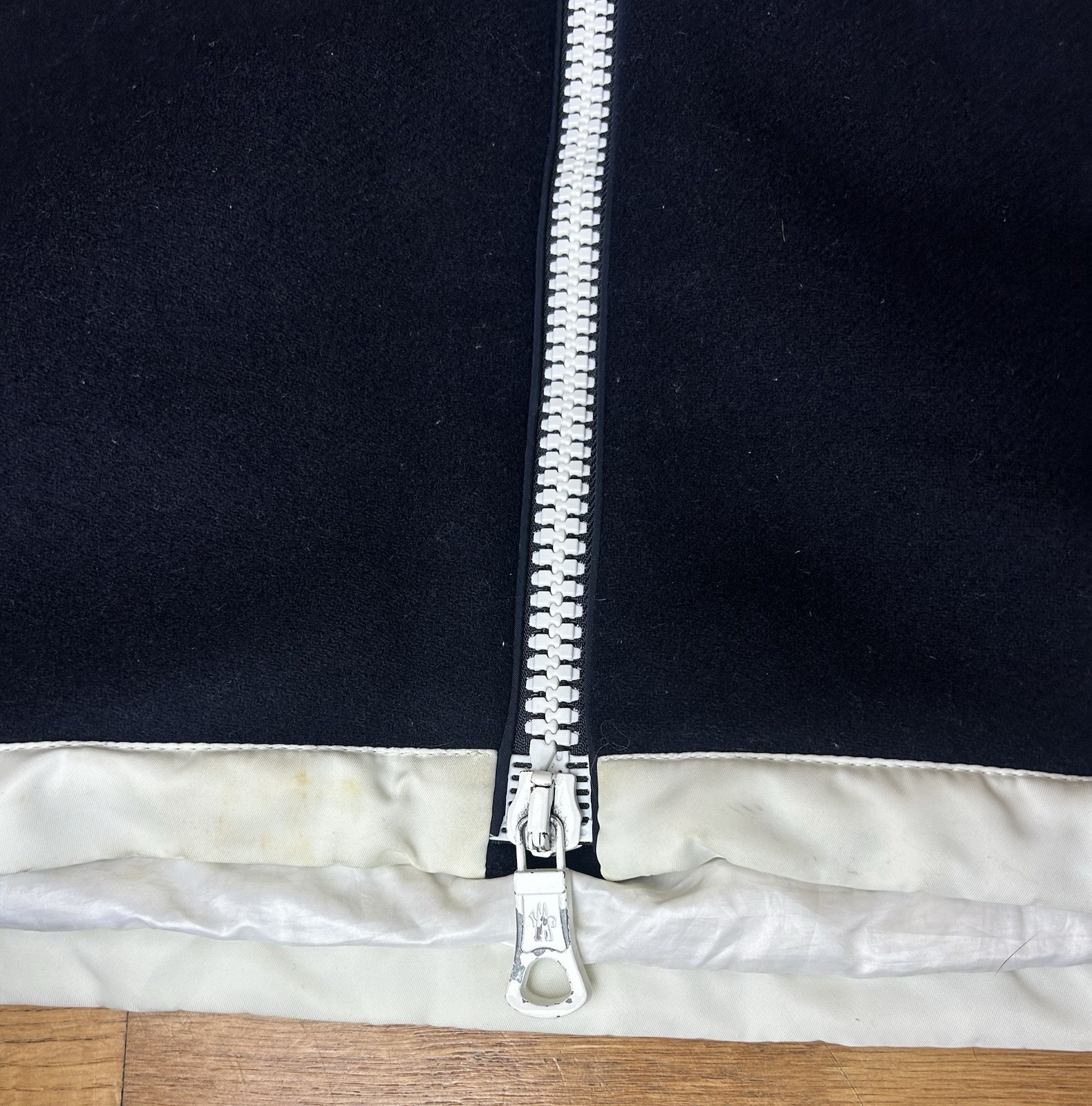 MONCLER Grenoble Jeremie Giubbotto Women's Down Wool Jacket Navy Size 36 thumbnail 3