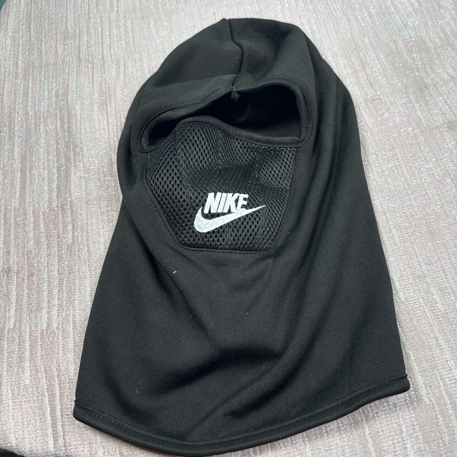 Nike Pro Hyperwarm Hood Therma Fit Unisex Black White Ski Mask One Size