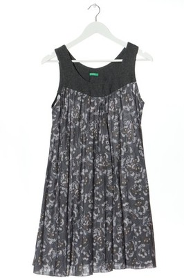 UNITED COLORS OF BENETTON A-Linien Kleid Damen Kleid Gr. DE 36 schwarz-hellgrau