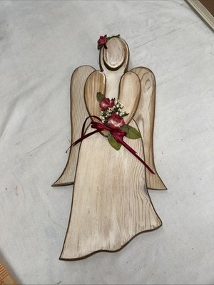 Y2K Granny Core Wooden Rustic Angel 13  Tall Farmhouse Gallery Wall Door Decor