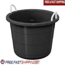 Heavy Duty Flexible Storage Tub W/ Rope Handles Multi-Purpose Utility Organizer