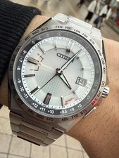 Excellent condition Citizen Attesa Eco Drive Radio Clock Titanium From Japan