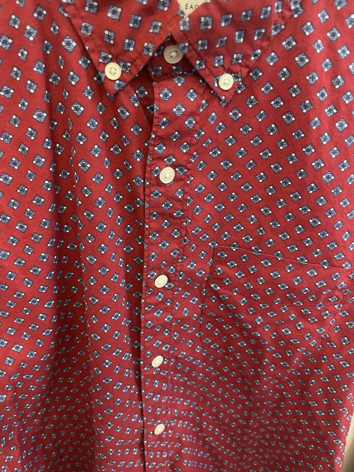American Eagle Burgundy Patterned Button-Down Shi… - image 5