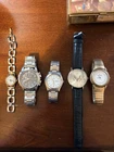 Lot of 5 Vintage & Modern Wristwatches – Timex, Fossil, Guess & More – For Parts