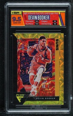 2020-21 Panini Flux FOTL Gold Scope Prizm 1/8 Devin Booker HGA 9.5 GEM MINT 0f67