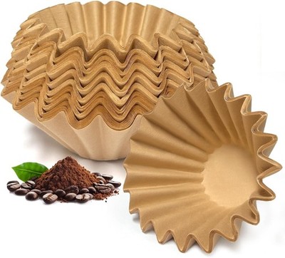 5 Cup Coffee Filter, 100 Count Unbleached Natural Small Basket Disposable Paper