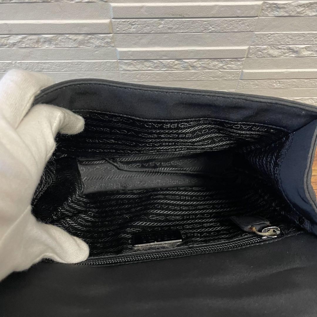 PRADA Nylon Leather Handbag Top Handle Black Classic Design USED from Japan #SB thumbnail 7