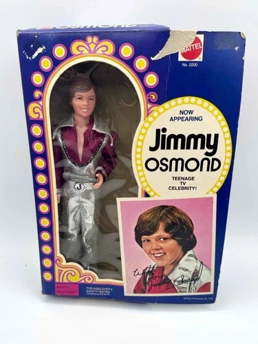 Vintage Mattel 9" JIMMY OSMOND DOLL, 1978, A/O, MINT With Microphone & Box
