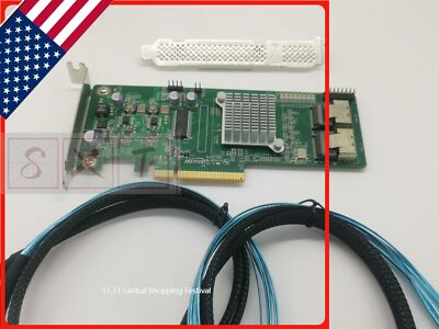 9211-8i 6Gbps HBA LSI FW:P20 IT Mode ZFS FreeNAS unRAID W/2* SFF-8087 SATA Cable