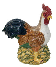Rare Winterthur Large Ceramic Colorful Rooster Cookie Jar